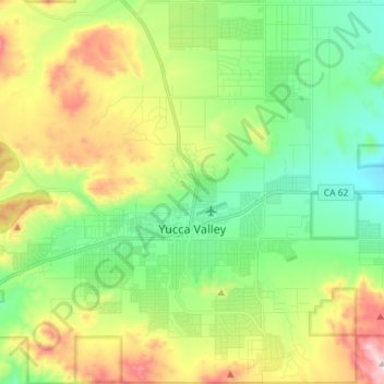Yucca Valley topographic map, elevation, relief