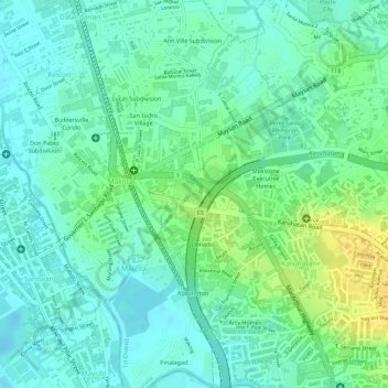 Lawang Bato Valenzuela Map Valenzuela City People's Park Topographic Map, Elevation, Relief