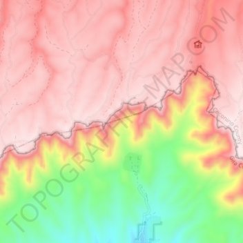 Mogollon Rim topographic map, elevation, relief