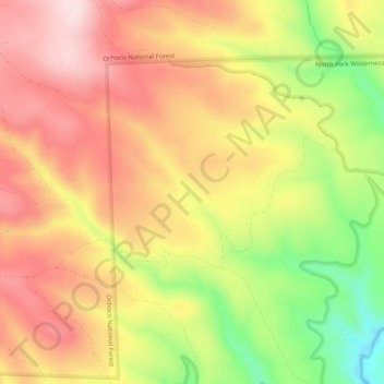 Hail Creek topographic map, elevation, relief