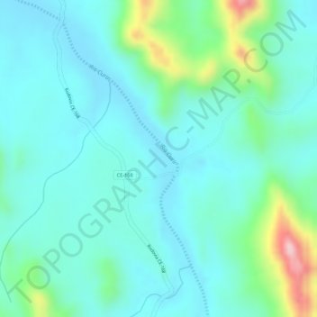 Rio Curu topographic map, elevation, relief