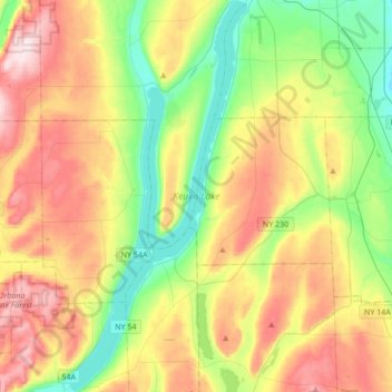 Keuka Lake Topographic Map Keuka Lake Topographic Map, Elevation, Relief