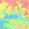 Valdez topographic map, elevation, relief