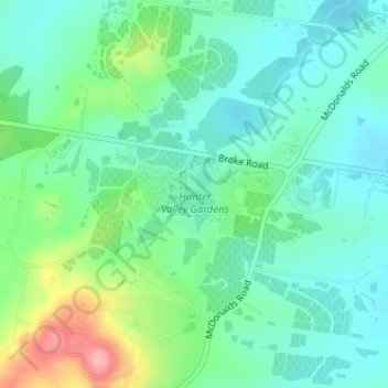 Hunter Valley Gardens Map Hunter Valley Gardens Topographic Map, Elevation, Relief