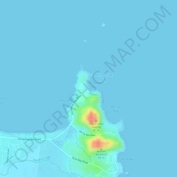 Horseshoe Bay Beach topographic map, elevation, relief