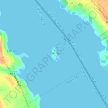 Saint Croix Topographic Map, Elevation, Relief